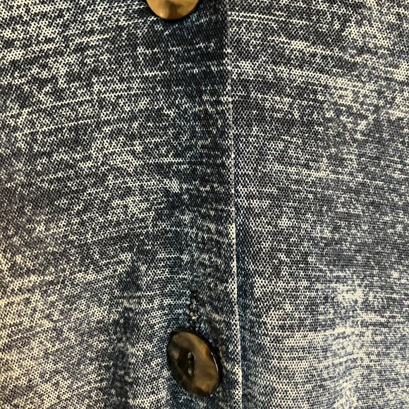 Damee, Inc Blue Sheer Button Up Long Sleeve Blouse Size Extra Large XL - Picture 4 of 5